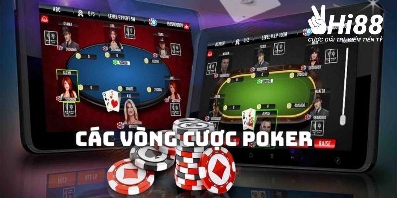 Đặc điểm 4 vòng cược trong game Poker online